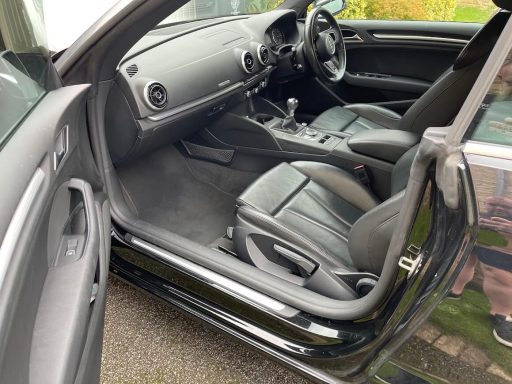 Audi A3 Passenger Interior Detail - Yaxley Audi A3 Cabriolet passenger interior after interior detailing in Yaxley, Peterborough.