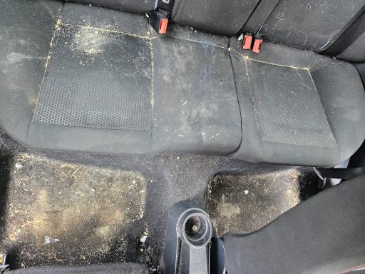 SEAT Ibiza rear seats before deep interior cleaning, extraction and pet hair removal