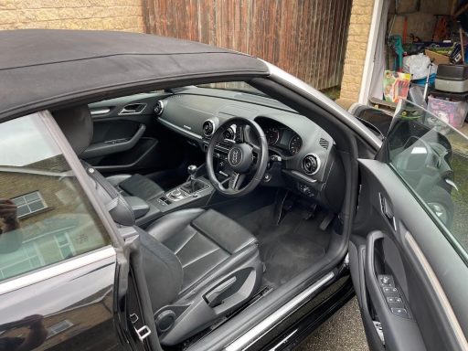 Audi A3 Interior Detail - Yaxley Audi A3 Cabriolet interior after professional detailing in Yaxley, Peterborough.