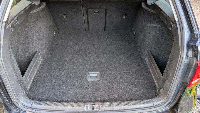 Volkswagen Passat boot in Bourne Lincolnshire after detailing, with carpet restored to a clean finish.