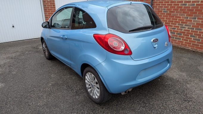 Clean Ford KA in  Yaxley, Peterborough after full exterior car detailing, with glossy paintwork and dressed tyres.