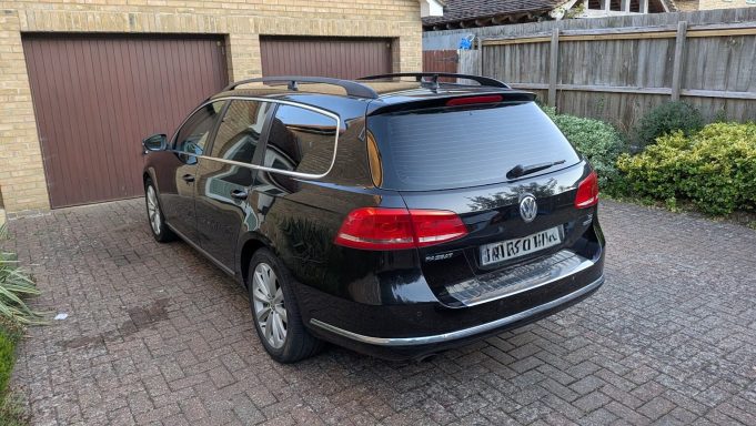 Volkswagen Passat estate in Bourne Lincolnshire after car detailing, with clean paintwork and rear body panels restored.