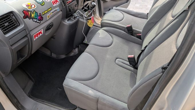 Cleaned & extracted front seats of a Citroen Berlingo van in Peterborough after upholstery extraction and detailing