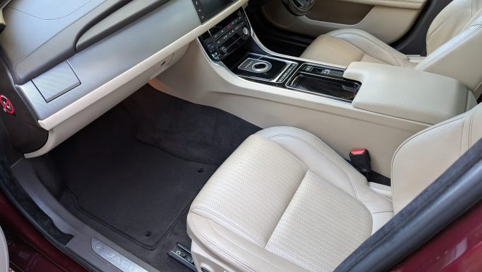 Jaguar XF Driver Carpet After Shampooing - Bourne, Lincolnshire Jaguar XF driver footwell after carpet shampooing and extraction cleaning in Bourne, Lincolnshire.