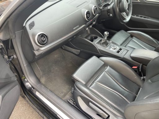 Audi A3 Passenger Interior Before Detail - Yaxley Audi A3 Cabriolet passenger footwell before interior detailing in Yaxley, Peterborough.